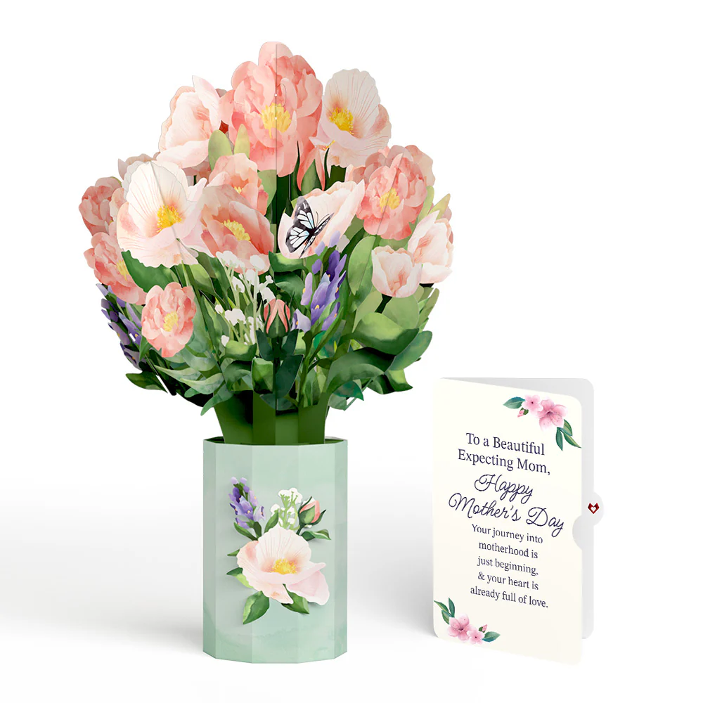 Peony Mother's Day Bouquet and Sentiment Set for Expecting Mom