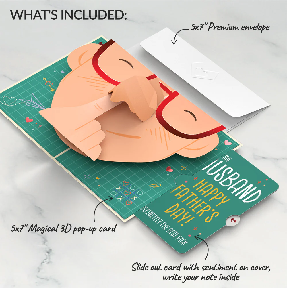 Pick You Every Time Father’s Day Pop-Up Card and Sentiment Set for Husband - Image 2