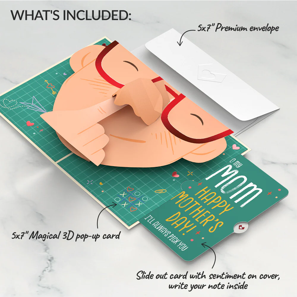 Pick You Every Time Mother’s Day Pop-Up Card and Sentiment Set for Mom - Image 2