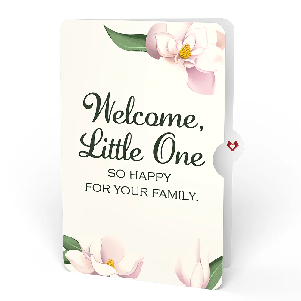 Pink Magnolia Tree New Baby Pop-Up Card and Sentiment Set - Image 4