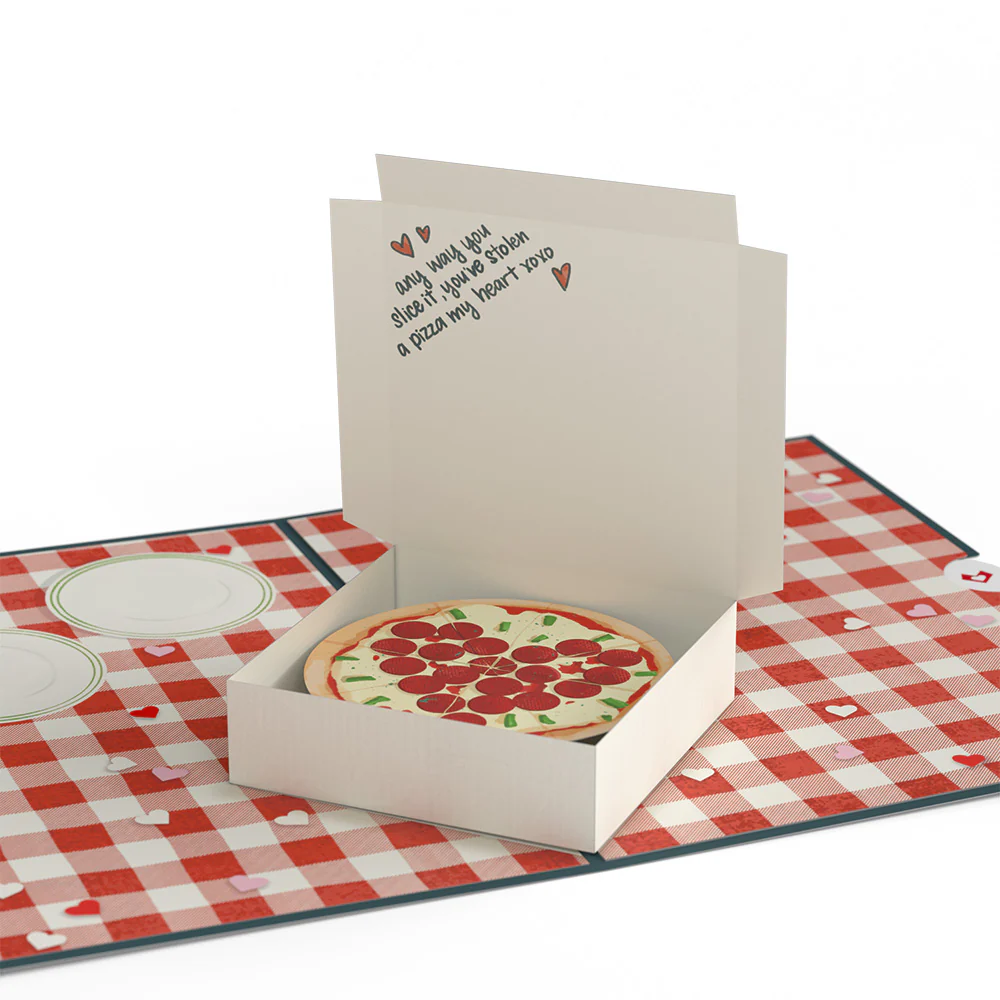Pizza Love Valentine's Day Pop-Up Card and Sentiment Set - Image 3