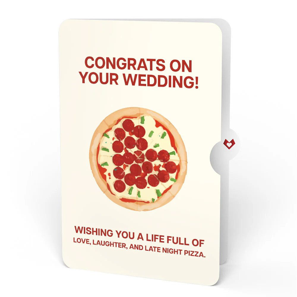 Pizza Love Wedding Pop-Up Card and Sentiment Set - Image 4