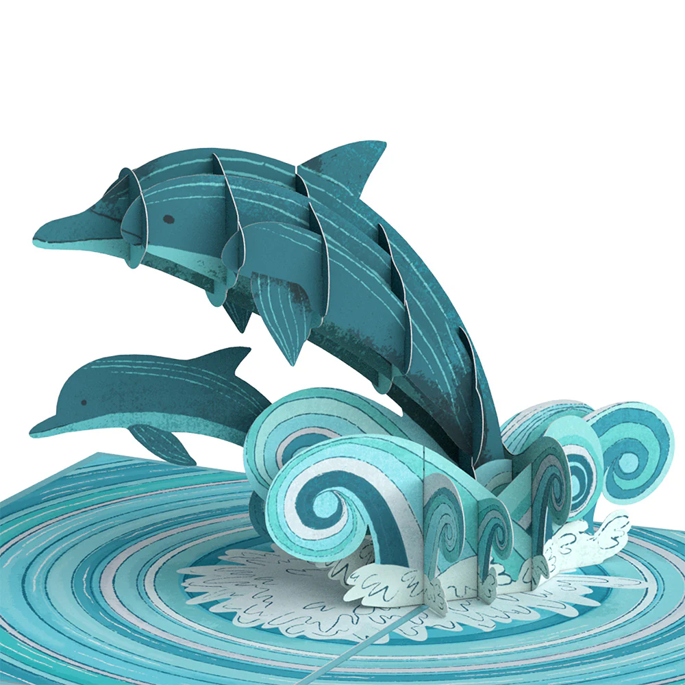 Playful Dolphins Anniversary Pop-Up Card and Sentiment Set - Image 3
