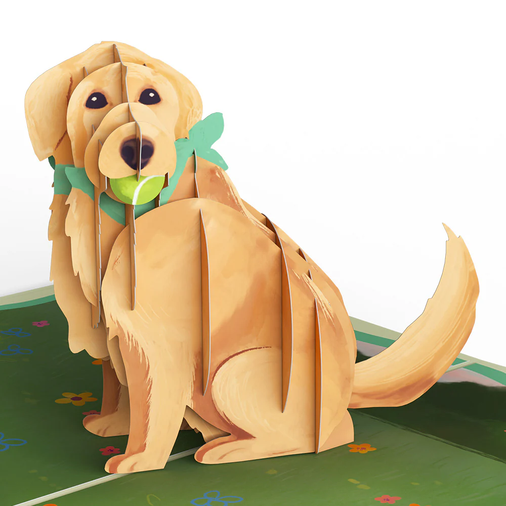 Playful Golden Retriever Pop-Up Card - Image 2