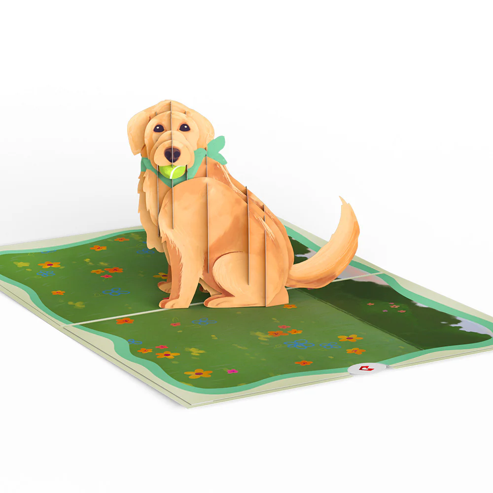 Playful Golden Retriever Pop-Up Card - Image 3