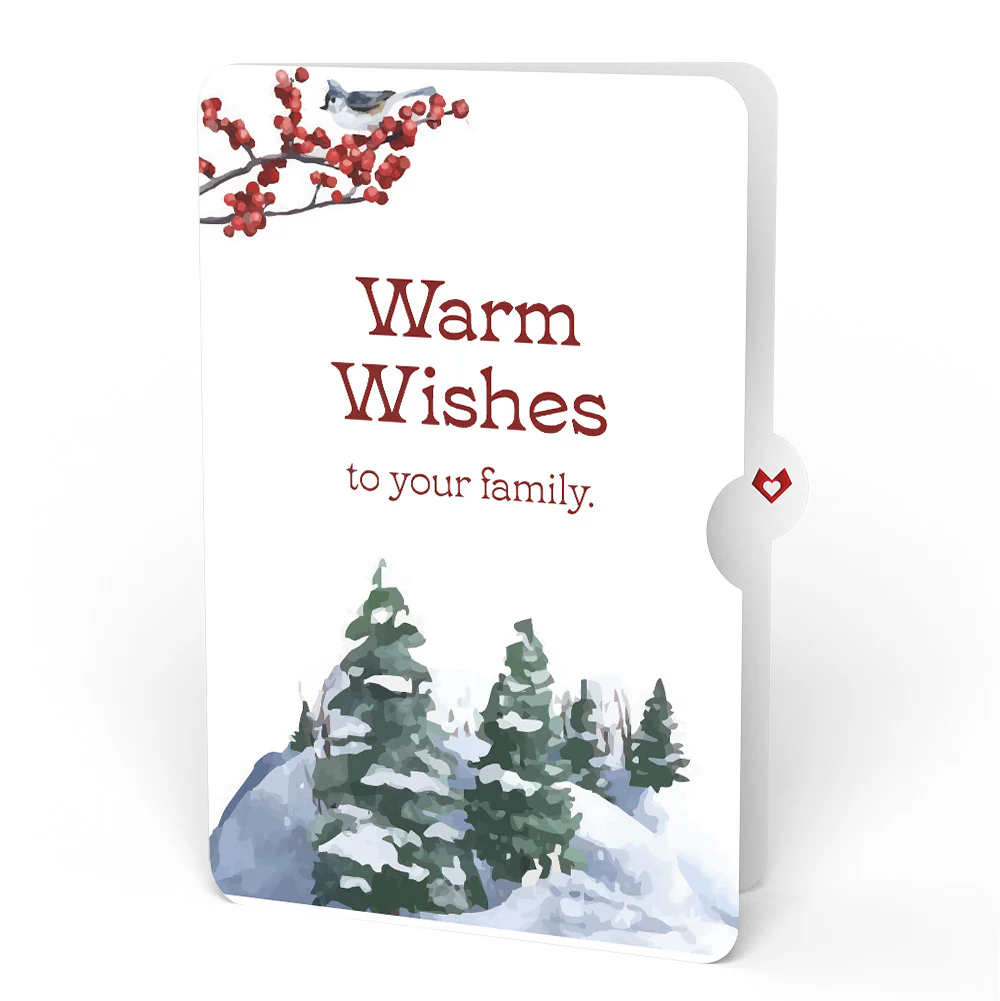 Poinsettia & Pine Winter Pop-Up Card and Warm Wishes Sentiment Set for Family - Image 4