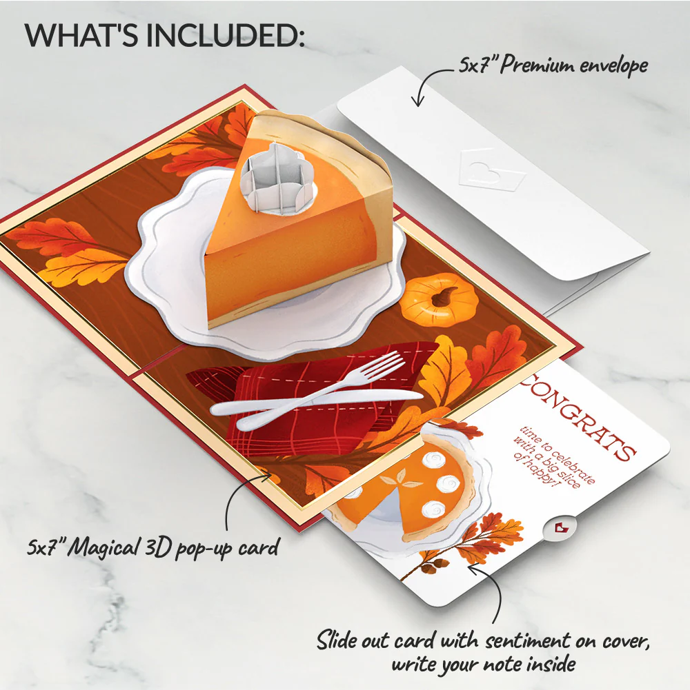 Pumpkin Pie Congratulations Pop-Up Card and Sentiment Set - Image 2