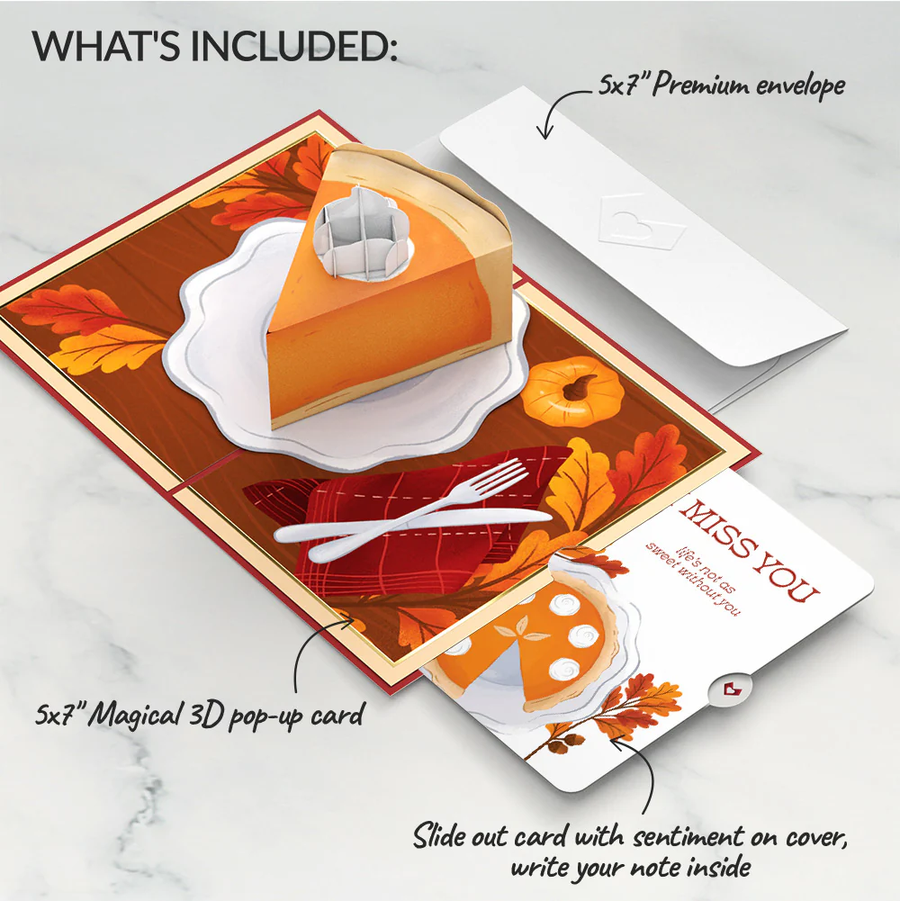 Pumpkin Pie Miss You Pop-Up Card and Sentiment Set - Image 2