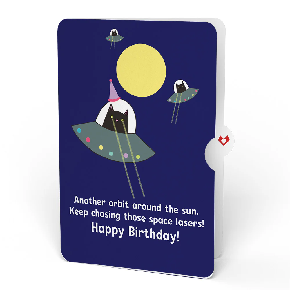 Purr-fect Cat Birthday Bouquet and Space Laser Cats Sentiment Set - Image 4