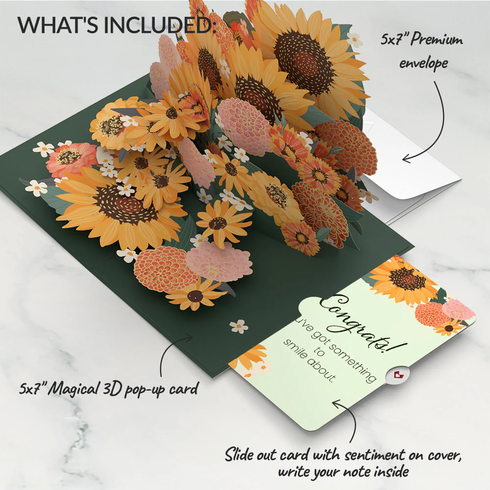 Radiant Sunflowers Congratulations Pop-Up Card and Sentiment Set - Image 2