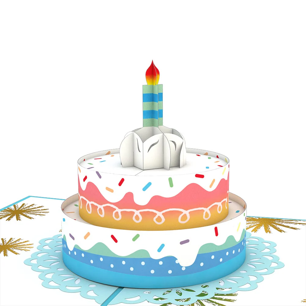 Rainbow Birthday Cake Pop-Up Card - Image 2