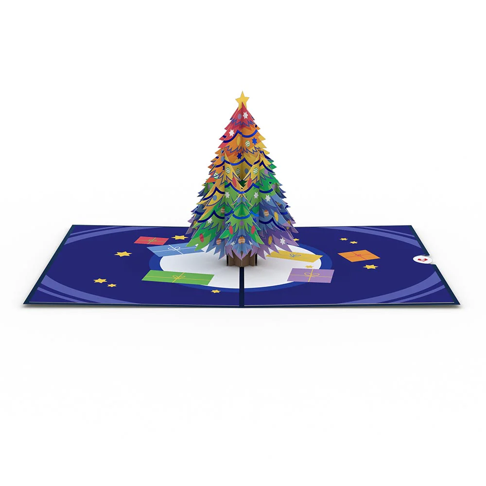 Rainbow Christmas Tree Pop-Up Card - Image 3