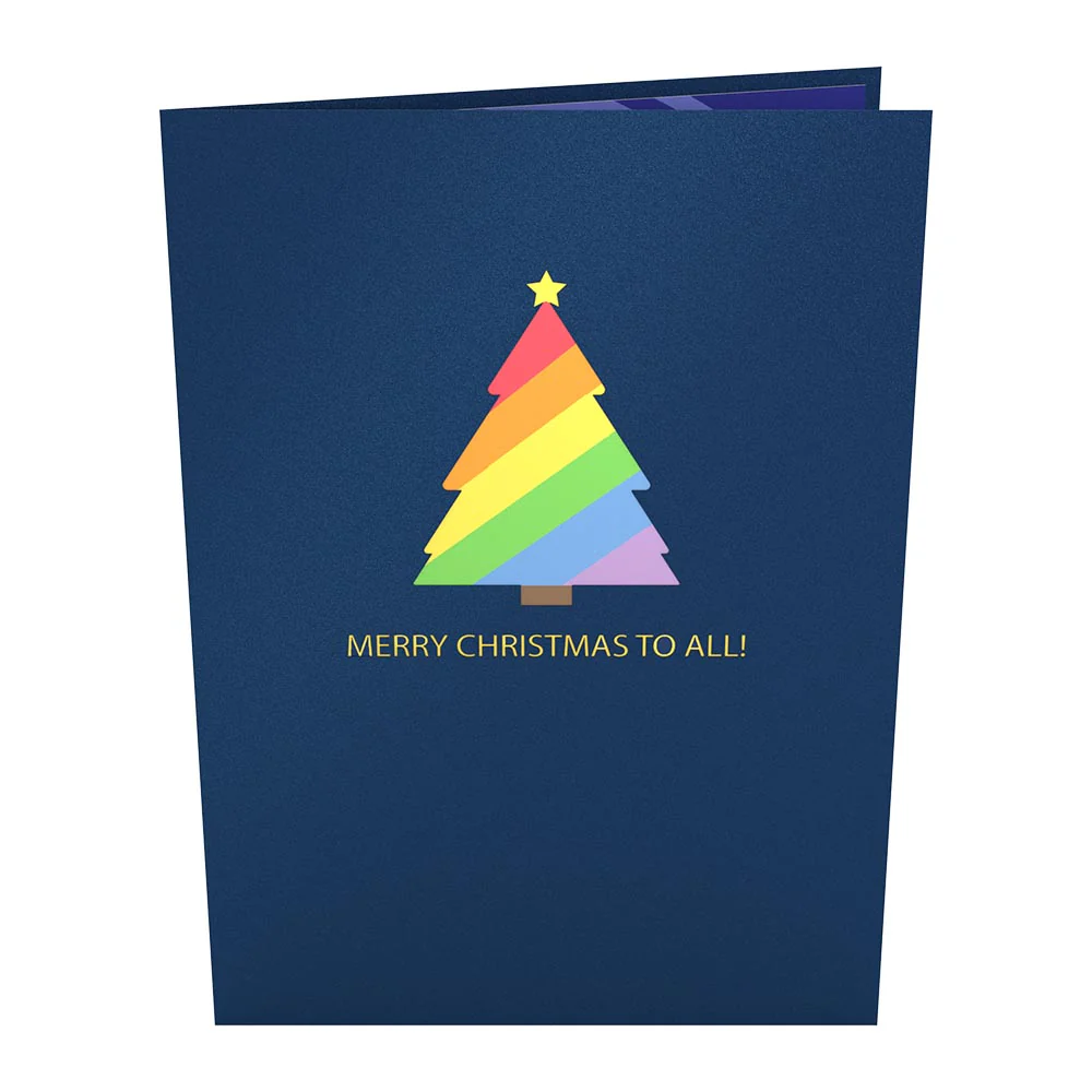 Rainbow Christmas Tree Pop-Up Card - Image 4