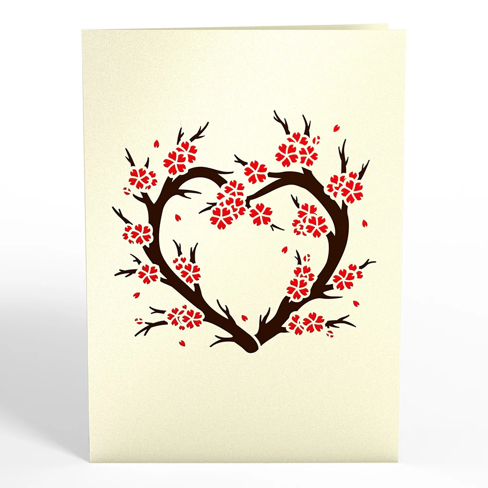 Red Sakura Tree Pop-Up Card - Image 4