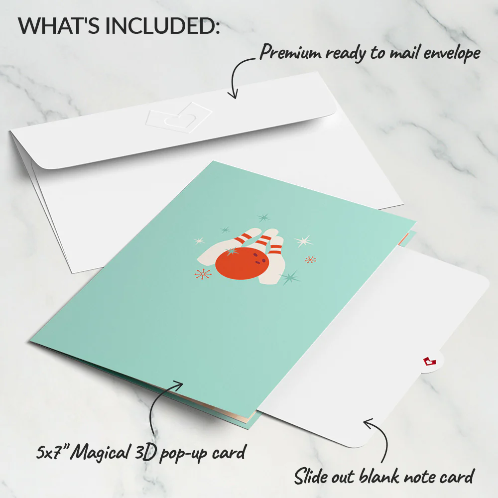 Retro Bowling Pop-Up Card - Image 5