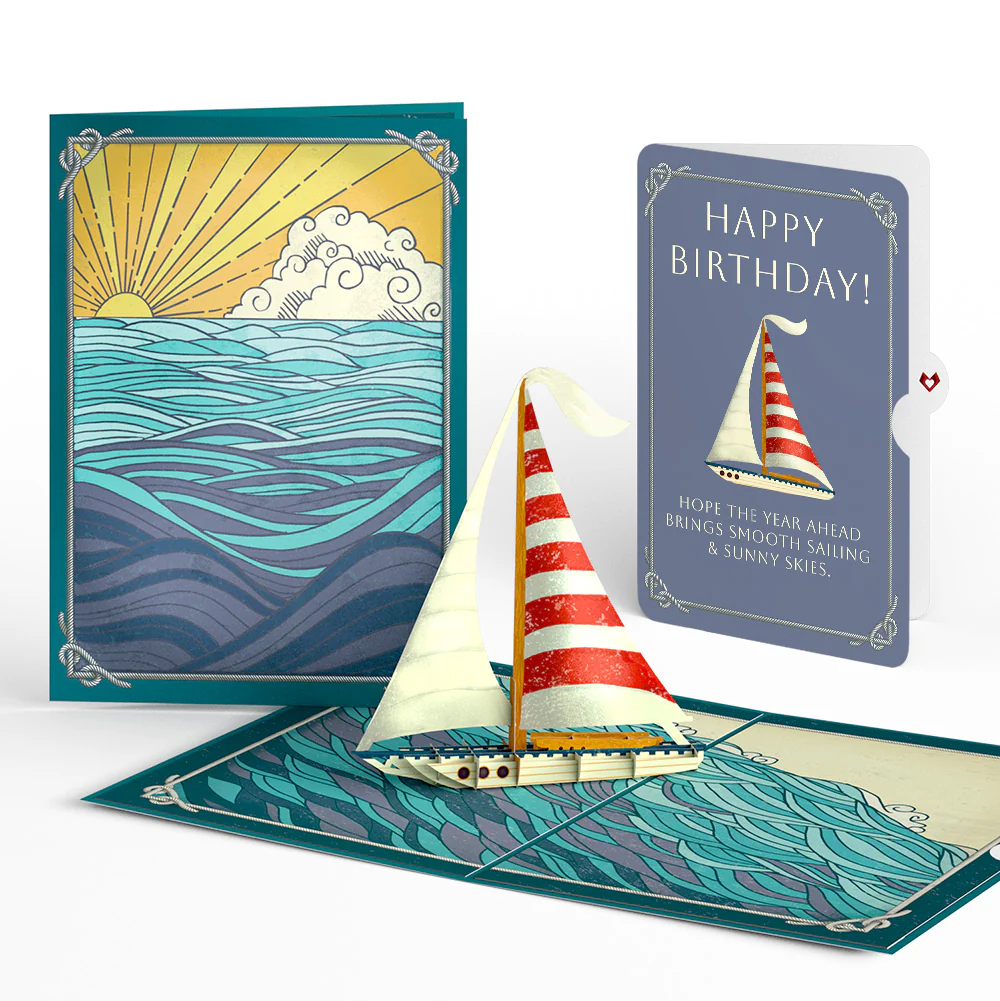 Sailboat on the Horizon Birthday Pop-Up Card and Sentiment Set