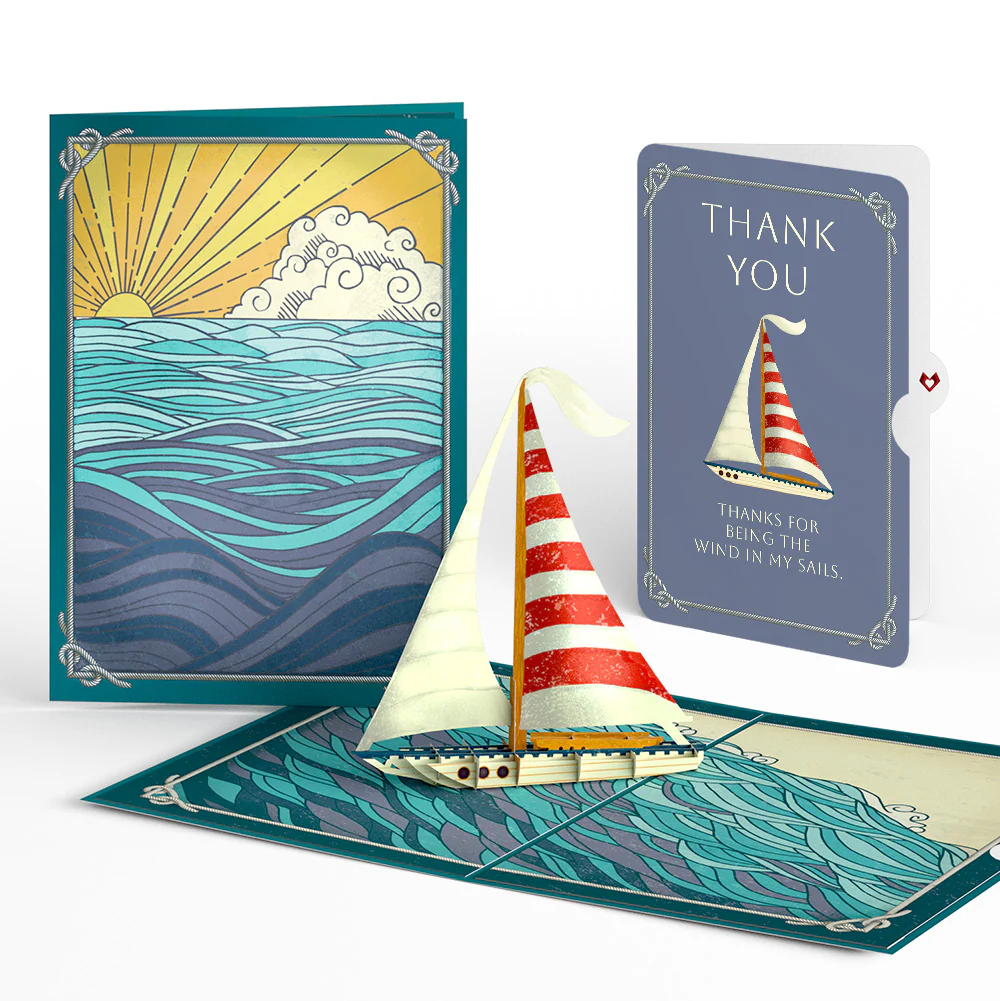 Sailboat on the Horizon Thank You Pop-Up Card and Sentiment Set