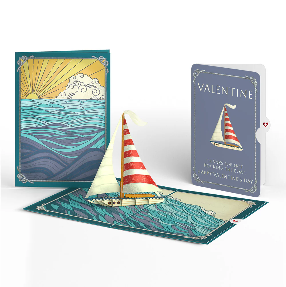 Sailboat on the Horizon Valentine Pop-Up Card and No Rocking Sentiment Set
