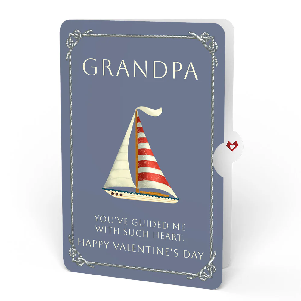 Sailboat on the Horizon Valentine Pop-Up Card and Sentiment Set for Grandpa - Image 4