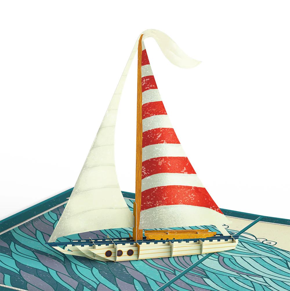 Sailboat on the Horizon Valentine Pop-Up Card and Sentiment Set for Son - Image 3