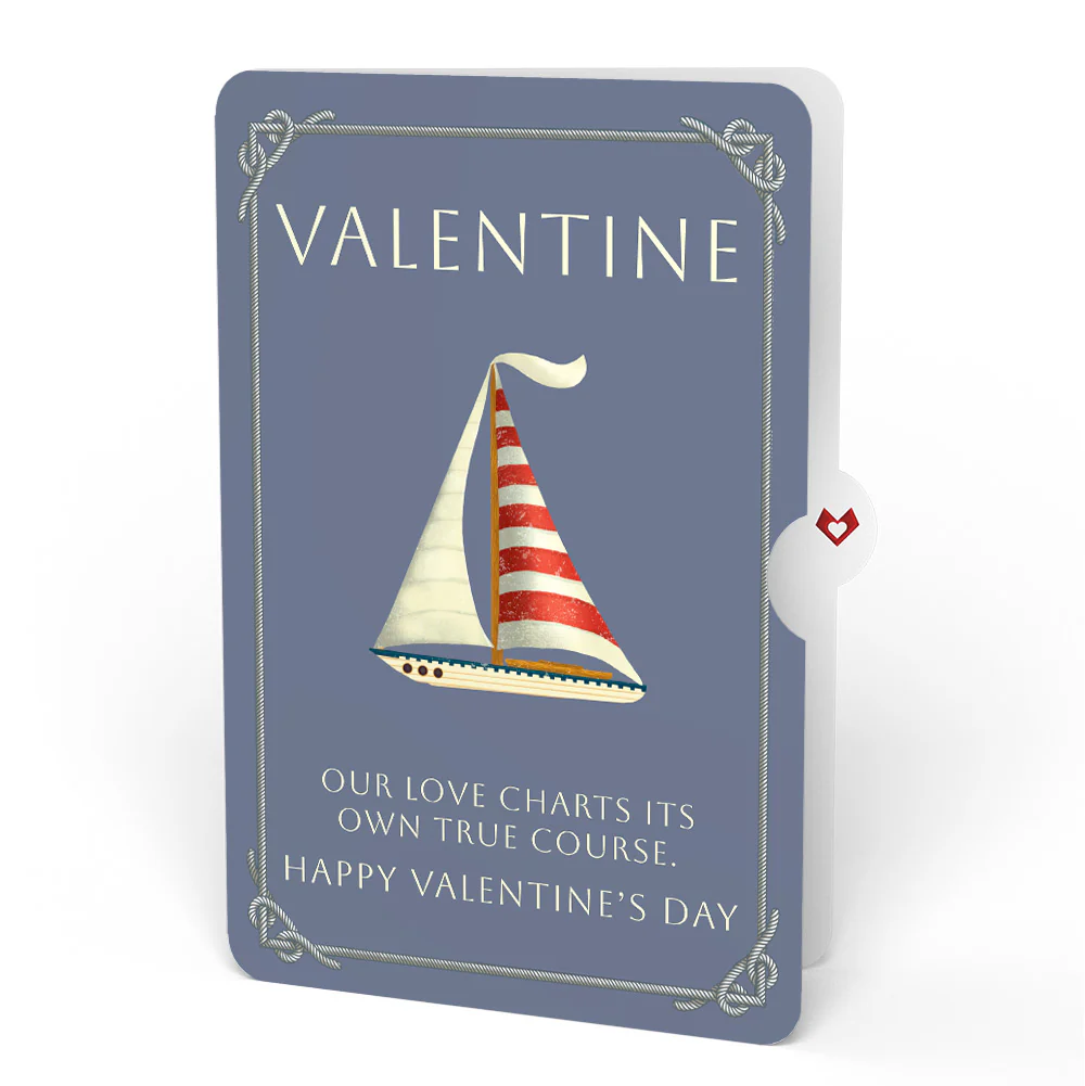 Sailboat on the Horizon Valentine Pop-Up Card and True Course Sentiment Set - Image 4