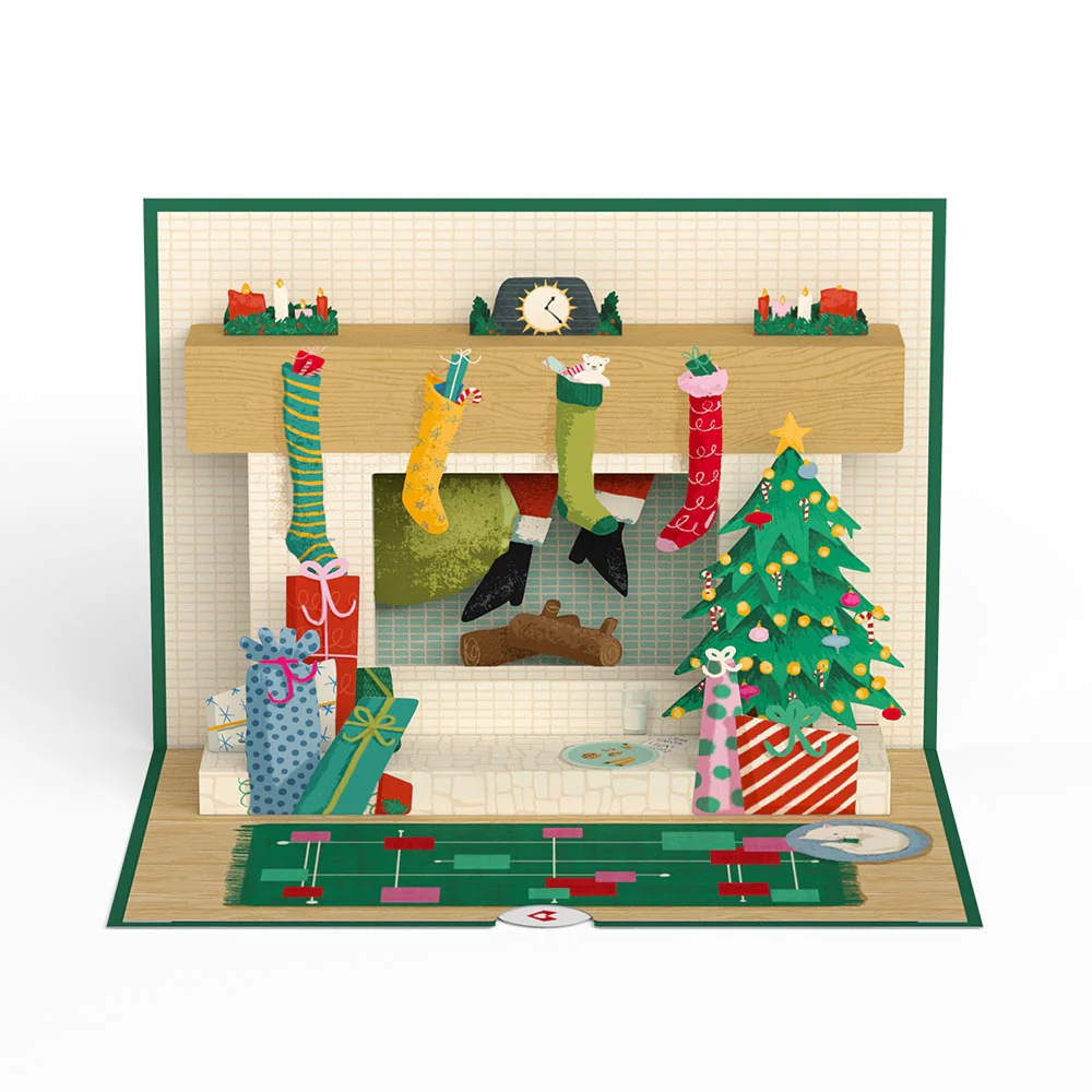 Santa Down the Chimney Christmas Pop-Up Card - Image 3