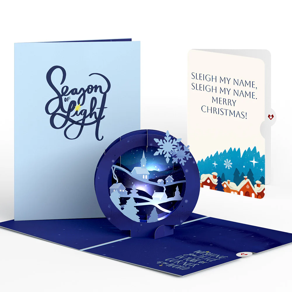 Season of Light Winter Village Light-Up Pop-Up Card and Snow Village Christmas Sentiment Set