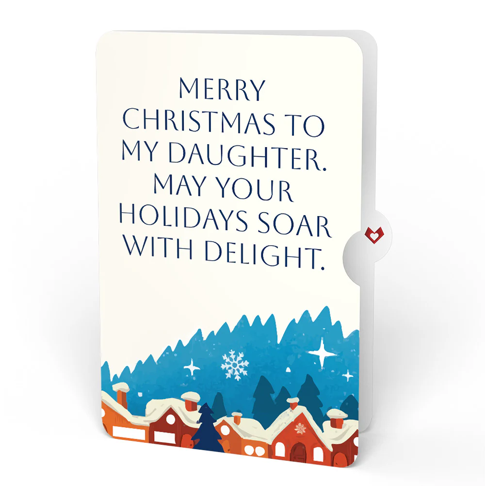 Season of Light Winter Village Light-Up Pop-Up Card and Christmas Sentiment Set for Daughter - Image 4