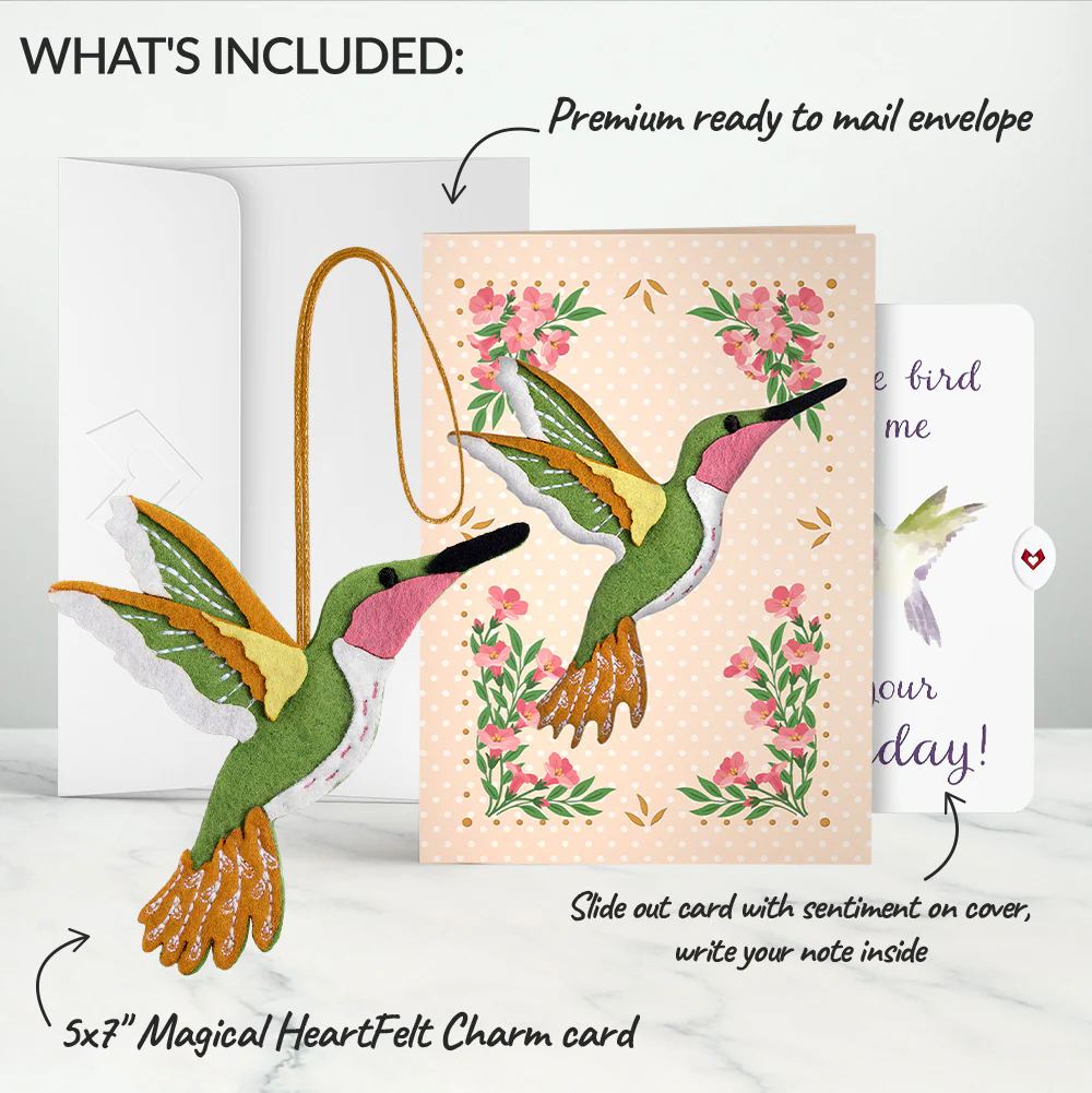 Serene Hummingbird Birthday HeartFelt Charm Card™ and A Little Hummingbird Kisses Sentiment Set - Image 2