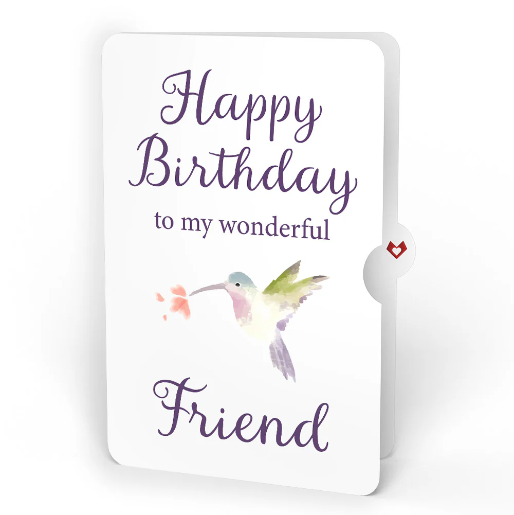 Serene Hummingbird Birthday HeartFelt Charm Card™ and Sentiment Set for Friend - Image 4
