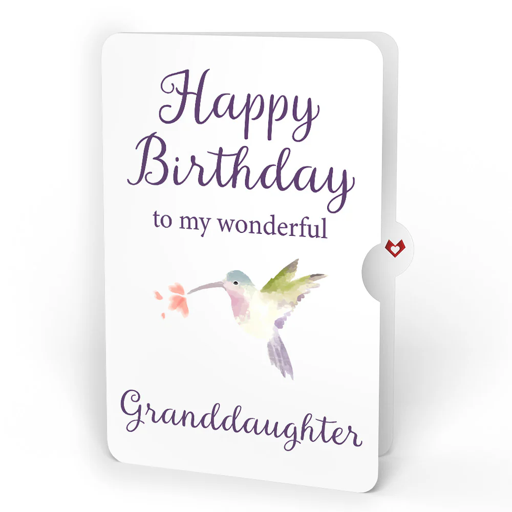 Serene Hummingbird Birthday HeartFelt Charm Card™ and Sentiment Set for Granddaughter - Image 4