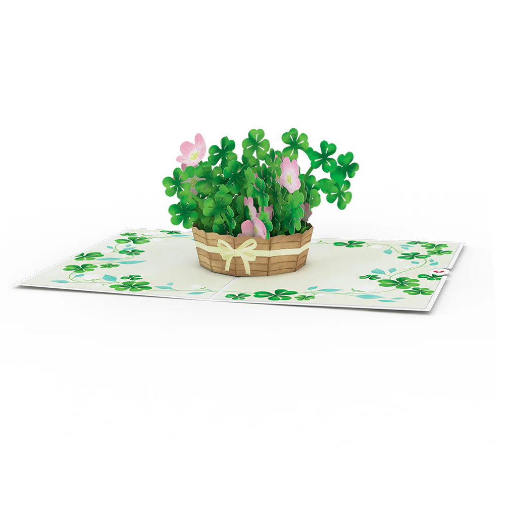 Shamrock Basket St. Patrick's Day Pop-Up Card - Image 3