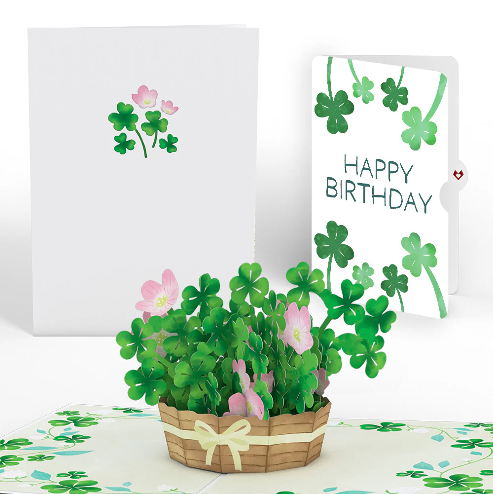 Shamrock Basket St. Patrick's Day Birthday Pop-Up Card and Sentiment Set