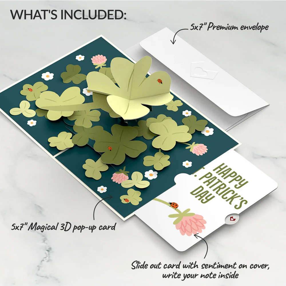 Shamrock Fields St. Patrick’s Day Pop-Up Card and Good Luck Bloom Sentiment Set - Image 2