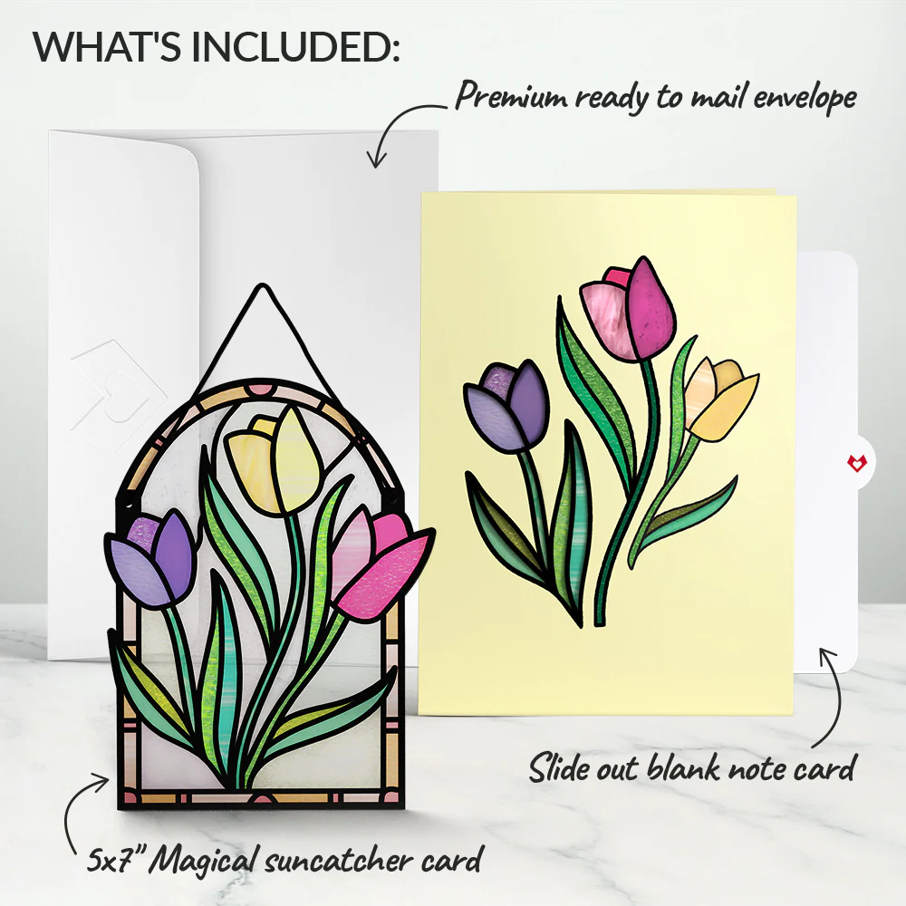Shimmering Tulips Suncatcher Card - Image 6