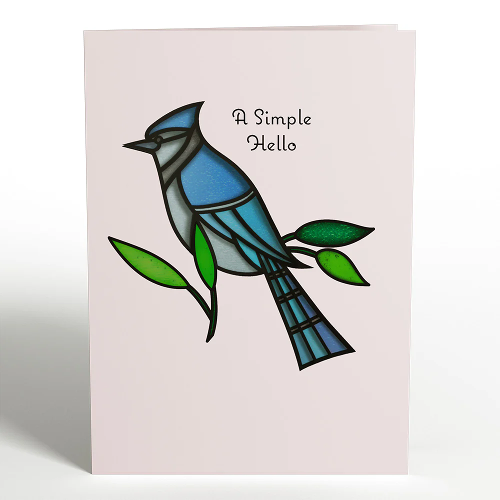 Simple Hello Blue Jay Suncatcher Card - Image 5