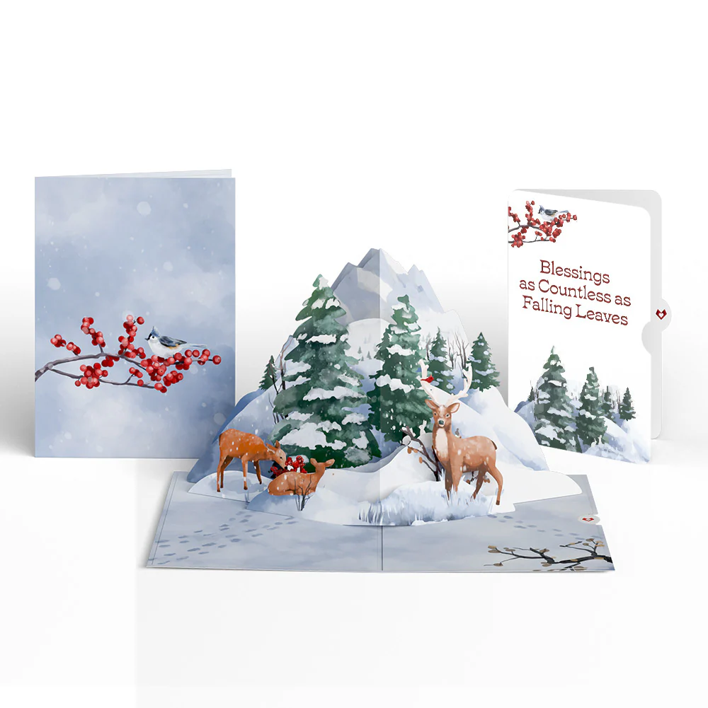 Snowfall's Hush Winter Pop-Up Card and Countless Blessings Sentiment Set