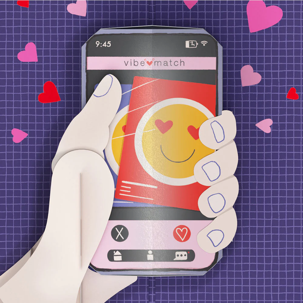 So Glad We Swiped Right Valentine Pop-Up Card and Sentiment Set for Husband - Image 3