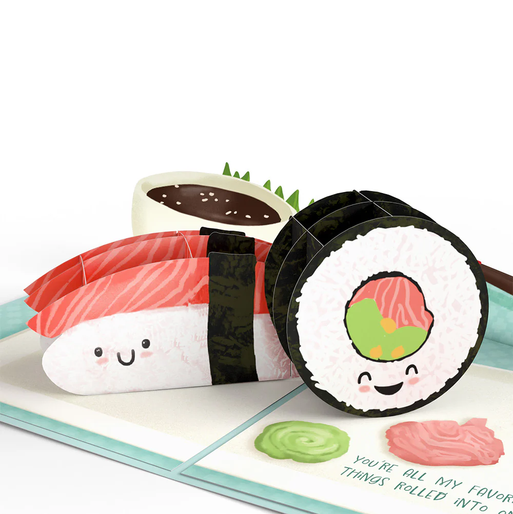 Soy Glad You're in My Life Sushi Valentine Pop-Up Card and Big Sweet Heart Sentiment Set - Image 3