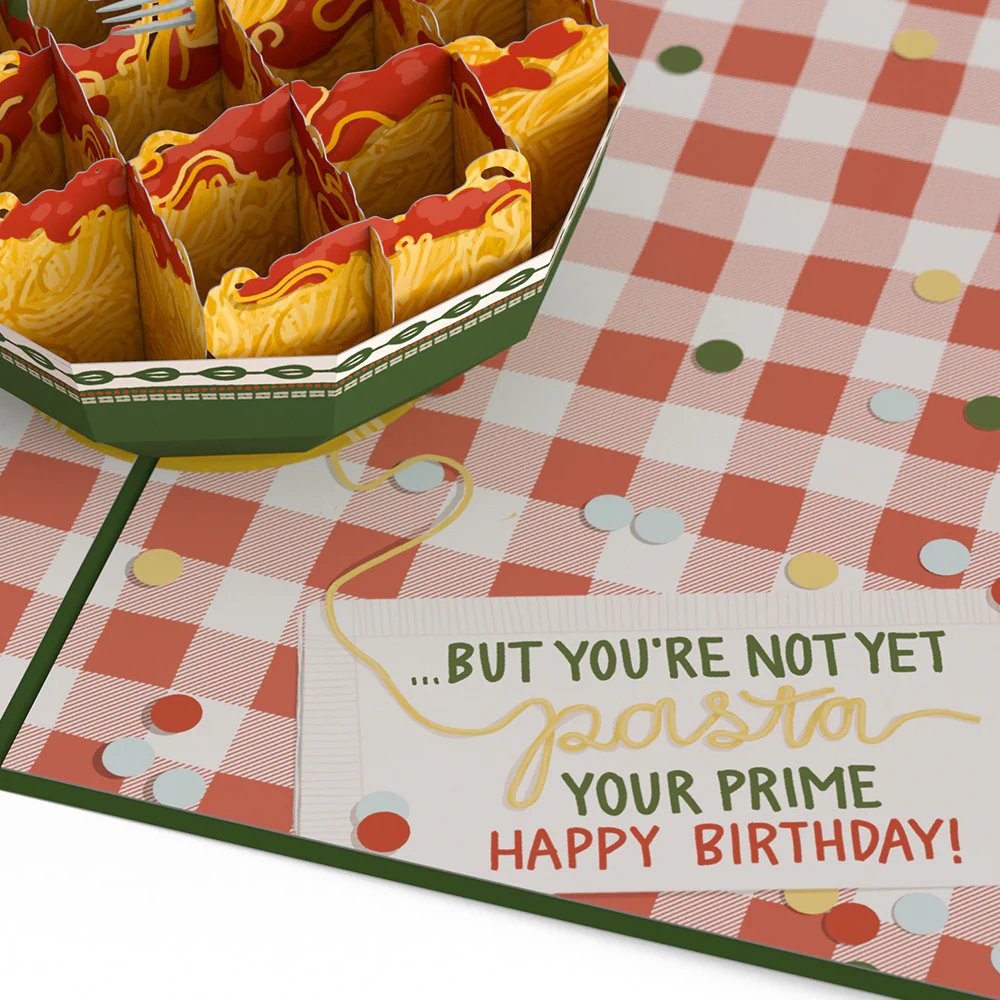Spaghetting Older Birthday Pop-Up Card - Image 3