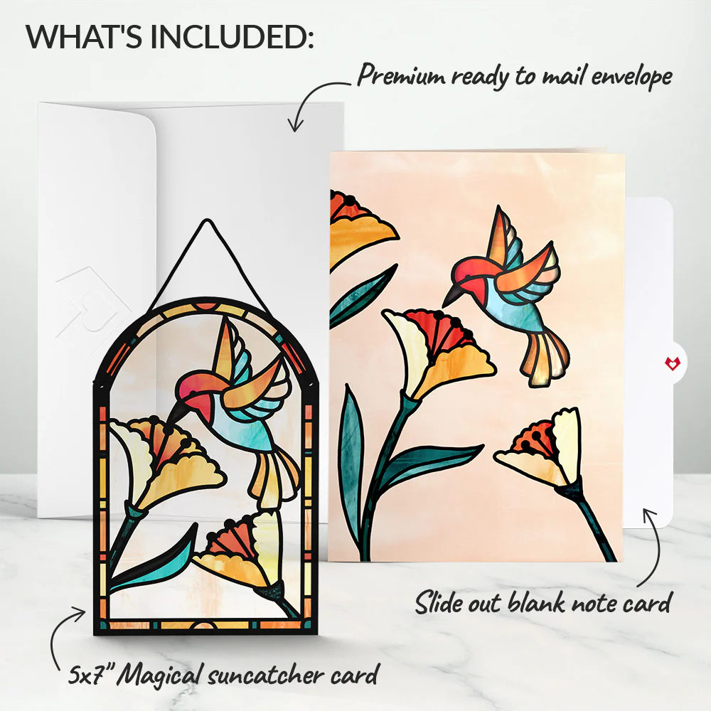 Sparkling Hummingbird Suncatcher Card - Image 6