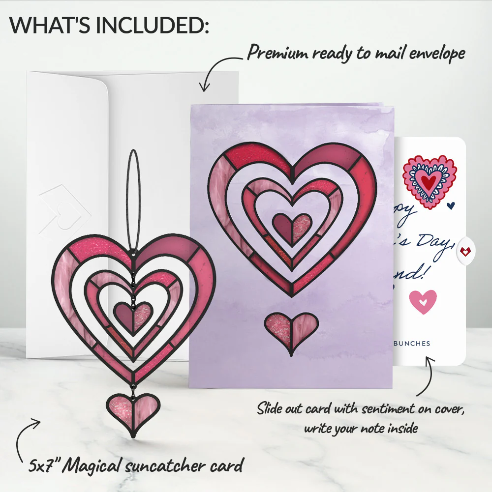 Spinning Heart Valentine Suncatcher Card and Sentiment Set for Husband - Image 2