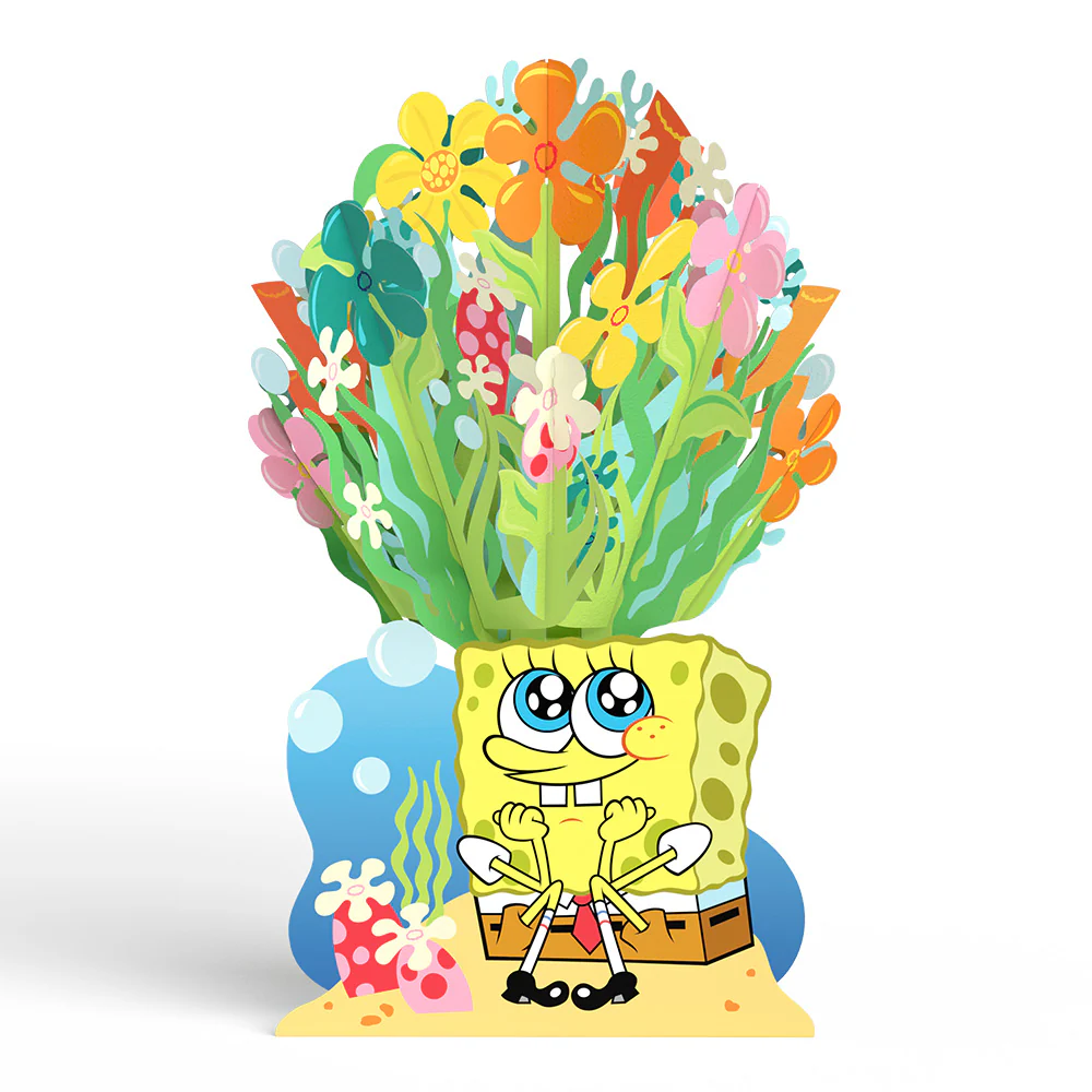 SpongeBob SquarePants Valentine’s Day Pop-Up Card & Flower Buds Bouquet Bundle - Image 7