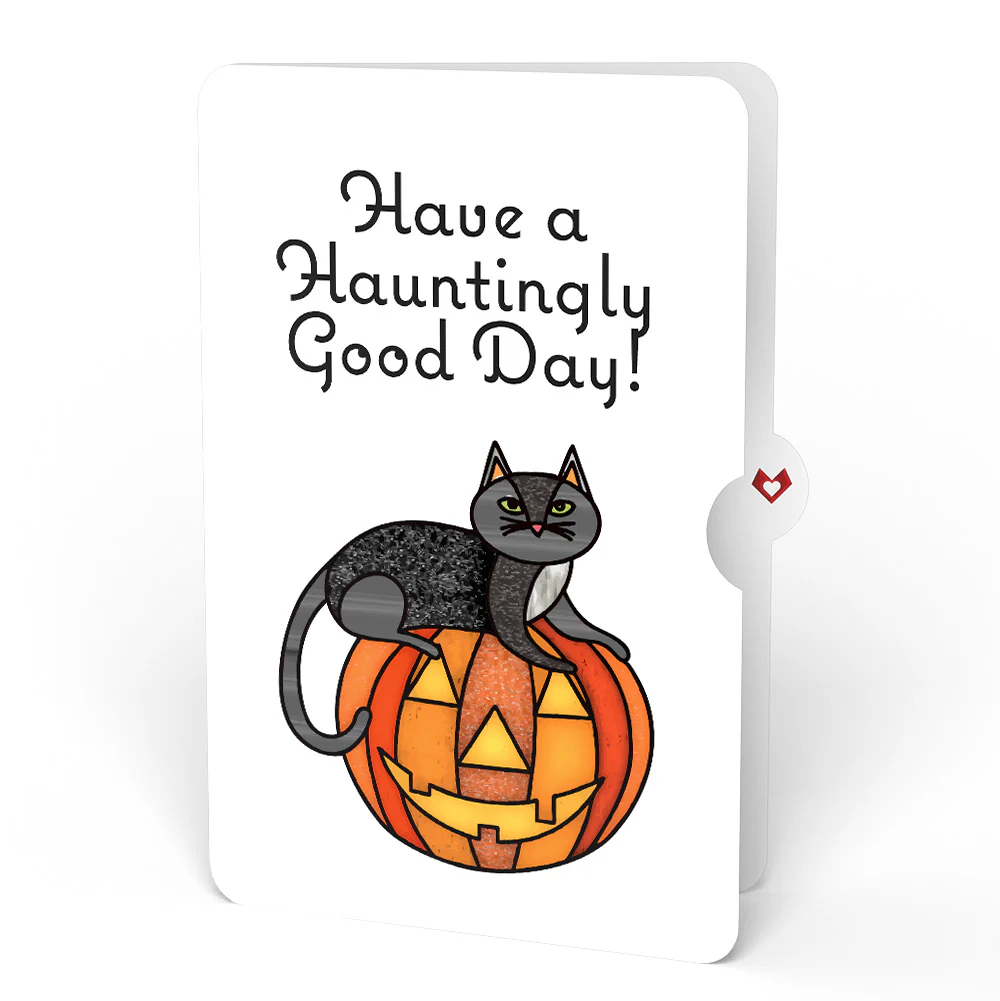 Spooky Vibes Halloween Cat Suncatcher Card and Hauntingly Good Day Sentiment Set - Image 4