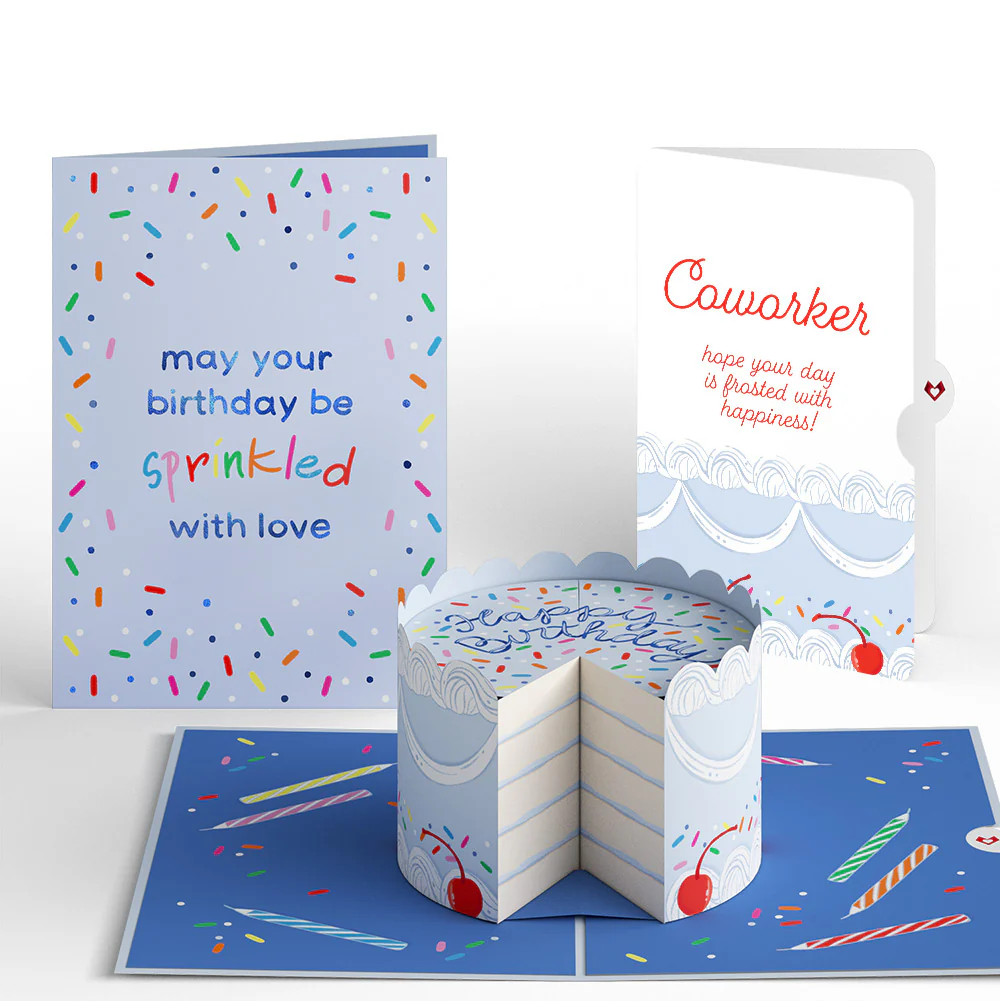 Sprinkled with Love Birthday Cake Pop-Up Card and Sentiment Set for Co-worker