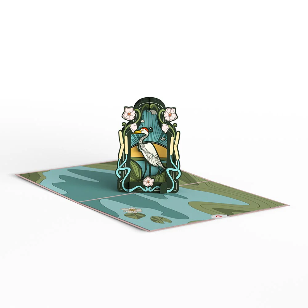 Stained Glass Lily Pond Pop-Up Card - Image 3