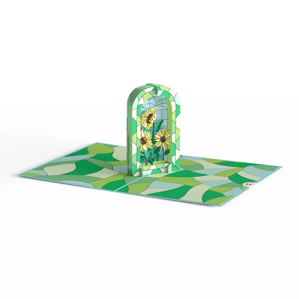 Stained Glass Sunflowers Pop-Up Card - Image 3