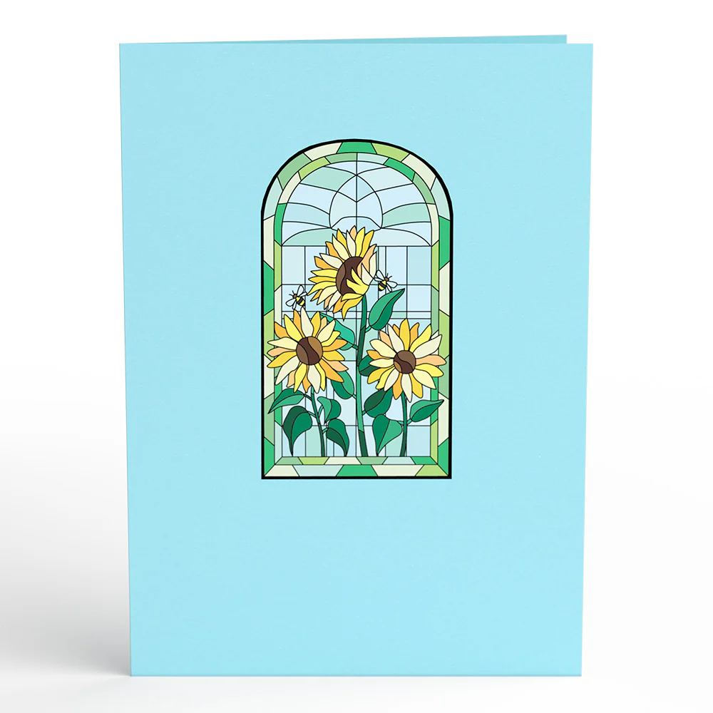 Stained Glass Sunflowers Pop-Up Card - Image 4