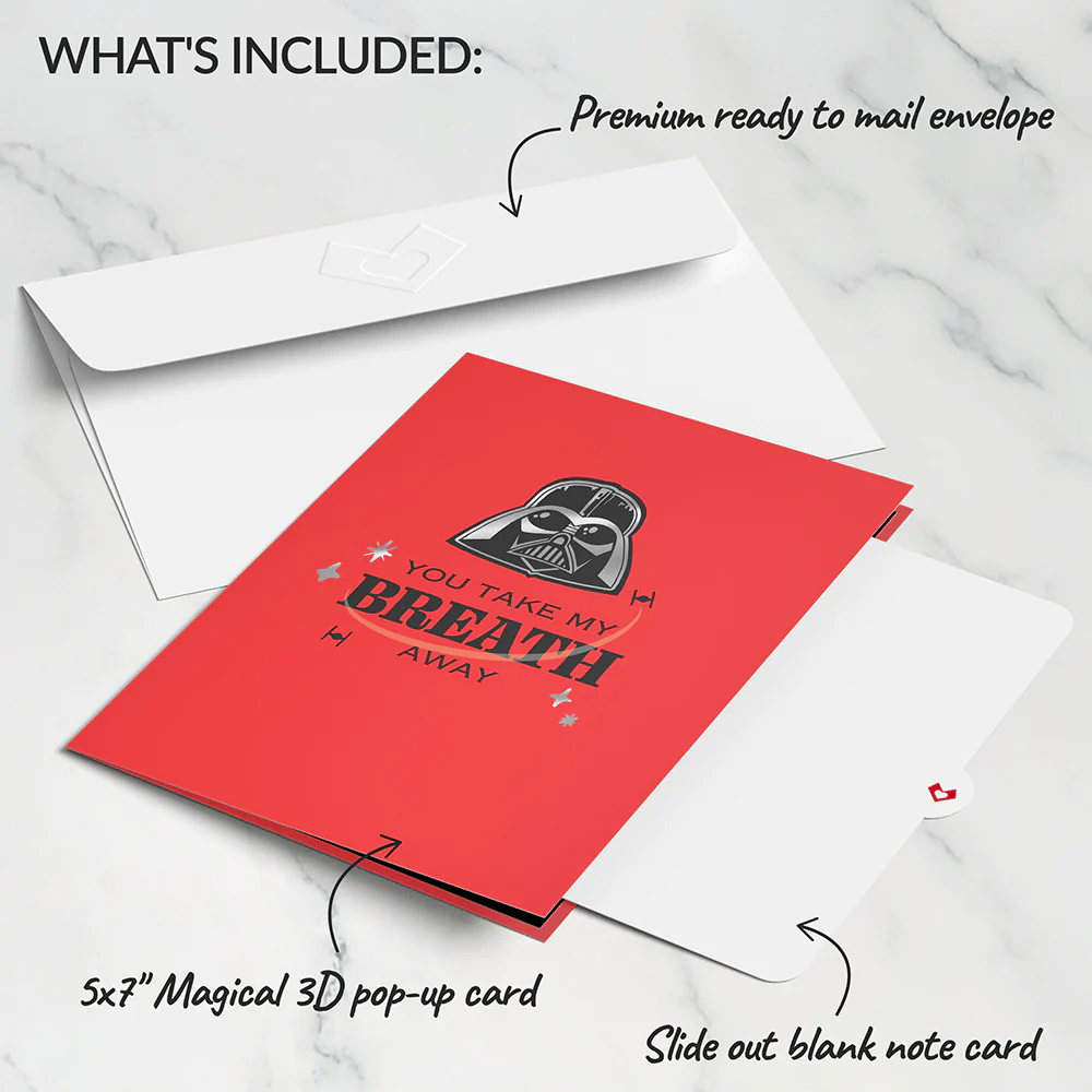 Star Wars™ Darth Vader™ Take My Breath Away Valentine Pop-Up Card - Image 6