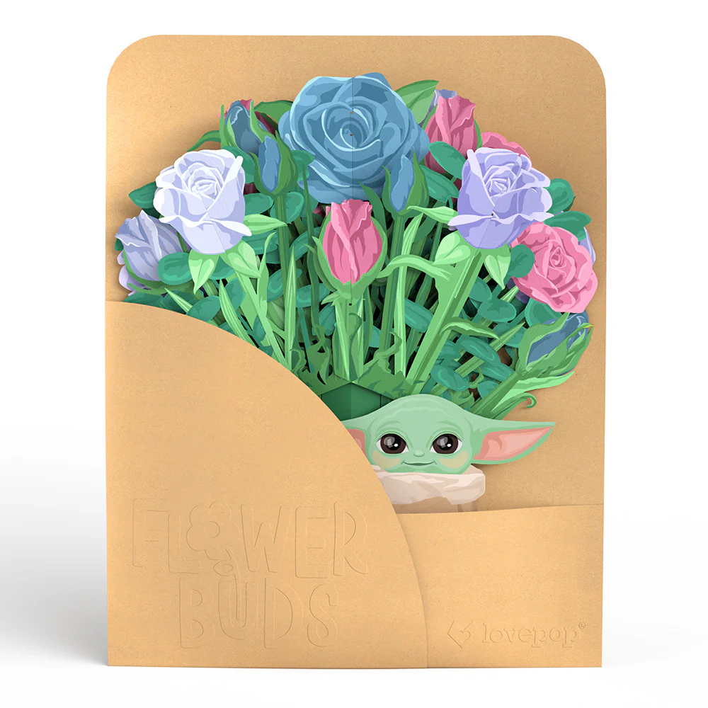 Star Wars™ The Mandalorian Grogu™ This Is the Way Pop-Up Card & Flower Buds Bouquet Bundle - Image 6